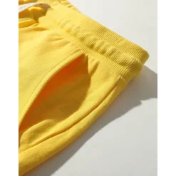 Discount OUKU Men's Cargo Shorts Sweat Shorts Workout Shorts Casual Shorts Drawstring Elastic Waist Multi Pocket Plain Comfort Breathable Knee Length Casual Daily Holiday Sports Fashion Black Yellow Micro-elastic
