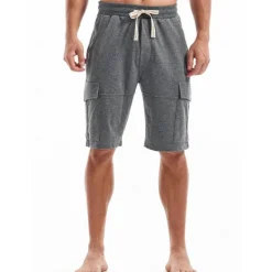 Discount OUKU Men's Cargo Shorts Sweat Shorts Workout Shorts Casual Shorts Drawstring Elastic Waist Multi Pocket Plain Comfort Breathable Knee Length Casual Daily Holiday Sports Fashion Black Yellow Micro-elastic