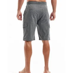 Discount OUKU Men's Cargo Shorts Sweat Shorts Workout Shorts Casual Shorts Drawstring Elastic Waist Multi Pocket Plain Comfort Breathable Knee Length Casual Daily Holiday Sports Fashion Black Yellow Micro-elastic