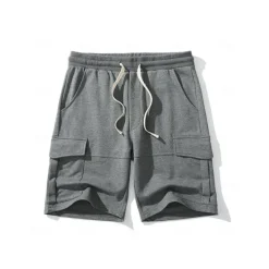 Discount OUKU Men's Cargo Shorts Sweat Shorts Workout Shorts Casual Shorts Drawstring Elastic Waist Multi Pocket Plain Comfort Breathable Knee Length Casual Daily Holiday Sports Fashion Black Yellow Micro-elastic