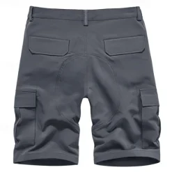 Best OUKU Men's Cargo Shorts Work Shorts Elastic Waist Multi Pocket Funny Smile Face Knee Length Sports Outdoor Casual Camping & Hiking Classic Shorts Black Army Green Micro-elastic