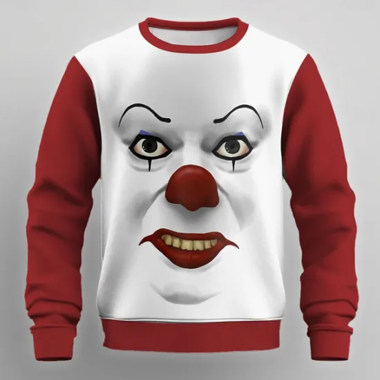 Sale OUKU Men's Cartoon Clown Sweatshirt Sweatshirt Long Sleeve Sweatshirt Crew Neck Fashion Cool Daily 3D Print Party Streetwear All Seasons