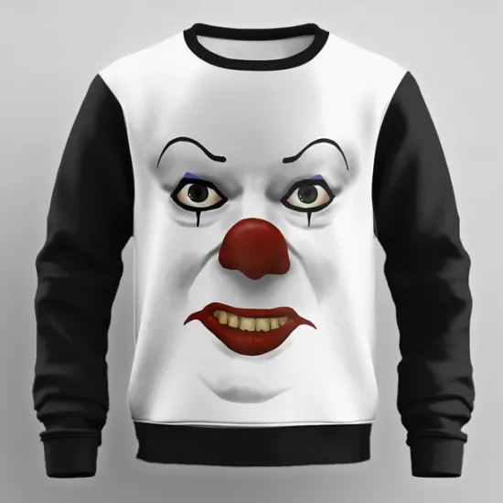 Sale OUKU Men's Cartoon Clown Sweatshirt Sweatshirt Long Sleeve Sweatshirt Crew Neck Fashion Cool Daily 3D Print Party Streetwear All Seasons