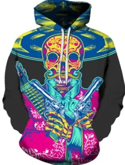 New OUKU Men's Cartoon 3D Hoodie Hoodies Sweatshirt Active Exaggerated Long Sleeve Hooded Daily Going out Black Gray Print Fall Winter Designer