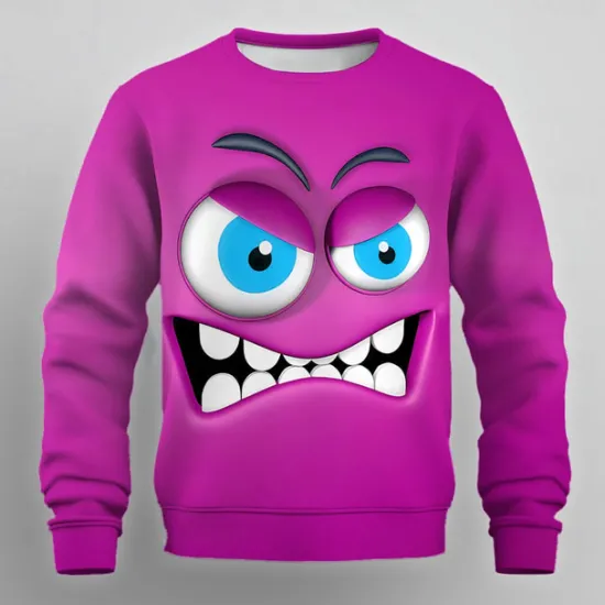 Clearance OUKU Men's Cartoon 3D Sweatshirt Sweatshirt Long Sleeve Sweatshirt Crew Neck Casual Punk & Gothic 3D Print Party Streetwear All Seasons