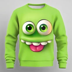 Clearance OUKU Men's Cartoon 3D Sweatshirt Sweatshirt Long Sleeve Sweatshirt Crew Neck Casual Punk & Gothic 3D Print Party Streetwear All Seasons
