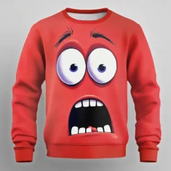 Best OUKU Men's Cartoon 3D Sweatshirt Sweatshirt Long Sleeve Sweatshirt Crew Neck Casual Punk & Gothic Digital Print Party Streetwear Graphic All Seasons