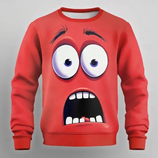 Best OUKU Men's Cartoon 3D Sweatshirt Sweatshirt Long Sleeve Sweatshirt Crew Neck Casual Punk & Gothic Digital Print Party Streetwear Graphic All Seasons