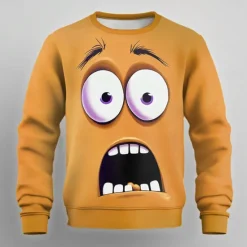 Best OUKU Men's Cartoon 3D Sweatshirt Sweatshirt Long Sleeve Sweatshirt Crew Neck Casual Punk & Gothic Digital Print Party Streetwear Graphic All Seasons
