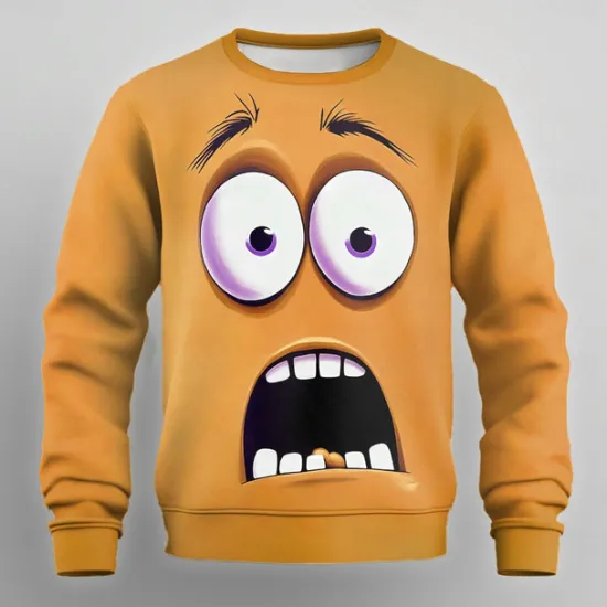 Best OUKU Men's Cartoon 3D Sweatshirt Sweatshirt Long Sleeve Sweatshirt Crew Neck Casual Punk & Gothic Digital Print Party Streetwear Graphic All Seasons