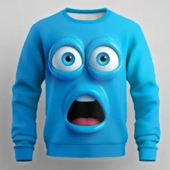 Best OUKU Men's Cartoon 3D Sweatshirt Sweatshirt Long Sleeve Sweatshirt Crew Neck Casual Punk & Gothic Digital Print Party Streetwear Graphic All Seasons