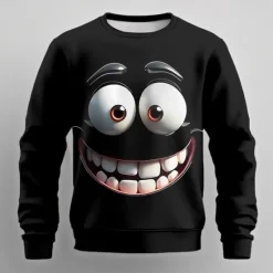 Best OUKU Men's Cartoon 3D Sweatshirt Sweatshirt Long Sleeve Sweatshirt Crew Neck Casual Punk & Gothic Digital Print Party Streetwear Graphic All Seasons