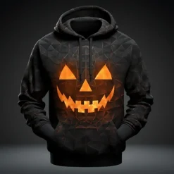Discount OUKU Men's Cartoon Graphic Prints Hoodie Hoodies Sweatshirt Daily Classic Long Sleeve Hooded Halloween Holiday Going out Black Grey Custom Print Print Spring & Fall Designer