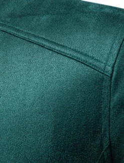 OUKU Men's Casual Jacket Suede Jacket Casual Daily Windbreaker Sexy Fall & Winter Solid / Plain Color Casual Collarless Regular Black Yellow Green Gray Jacket