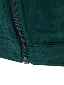 OUKU Men's Casual Jacket Suede Jacket Casual Daily Windbreaker Sexy Fall & Winter Solid / Plain Color Casual Collarless Regular Black Yellow Green Gray Jacket