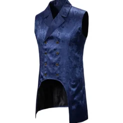 Online OUKU Men's Casual Jacket Vest Gilet Wedding Street Daily Holiday Streetwear Casual Winter Pocket Retro Polyester Windproof Warm Solid Color Single Breasted Turndown Regular Fit Black Red Navy Blue Vest