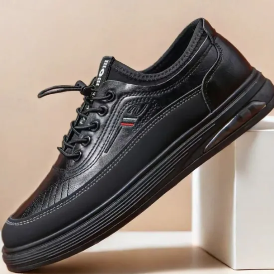 Best OUKU Men's Casual Lace-Up Shoes in Brown with Black Accents, Durable Design for Everyday Wear and Outdoor Activities