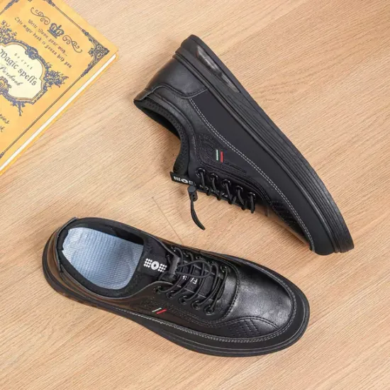 Best OUKU Men's Casual Lace-Up Shoes in Brown with Black Accents, Durable Design for Everyday Wear and Outdoor Activities