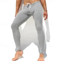 Best OUKU Men's Casual Pants Drawstring Plain Comfort Breathable Casual Daily Casual Micro-elastic Gray