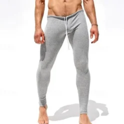 Best OUKU Men's Casual Pants Drawstring Plain Comfort Breathable Casual Daily Casual Micro-elastic Gray