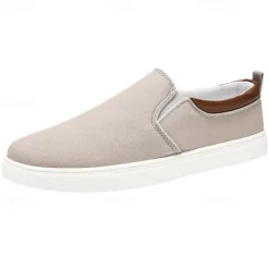 Outlet OUKU Men's Casual Slip-On Canvas Shoes – Lightweight Breathable Loafers for Daily Wear, Travel, and Outdoor Activities Gray