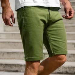 Clearance OUKU Men's Chino Shorts Bermuda shorts Work Shorts Pocket Plain Comfort Breathable Knee Length Outdoor Casual Daily Fashion Streetwear Blue Khaki
