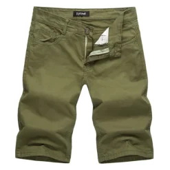 Clearance OUKU Men's Chino Shorts Bermuda shorts Work Shorts Pocket Plain Comfort Breathable Knee Length Outdoor Casual Daily Fashion Streetwear Blue Khaki