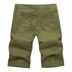 Clearance OUKU Men's Chino Shorts Bermuda shorts Work Shorts Pocket Plain Comfort Breathable Knee Length Outdoor Casual Daily Fashion Streetwear Blue Khaki