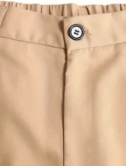 Online OUKU Men's Chinos Chino Shorts Buttons Pocket Plain Comfort Formal Party Work Fashion Classic Style Black Khaki Micro-elastic