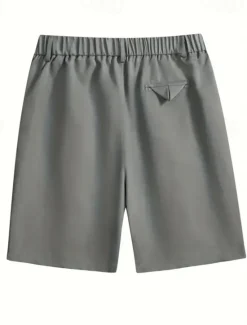 Online OUKU Men's Chinos Chino Shorts Buttons Pocket Plain Comfort Formal Party Work Fashion Classic Style Black Khaki Micro-elastic