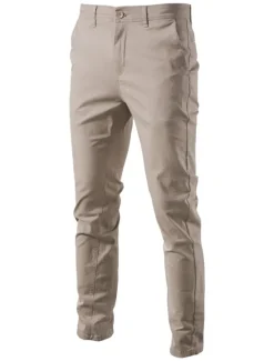Outlet OUKU Men's Chinos Pants Trousers Trousers Chino Office Casual Cotton Navy Black Blue 30 31 32