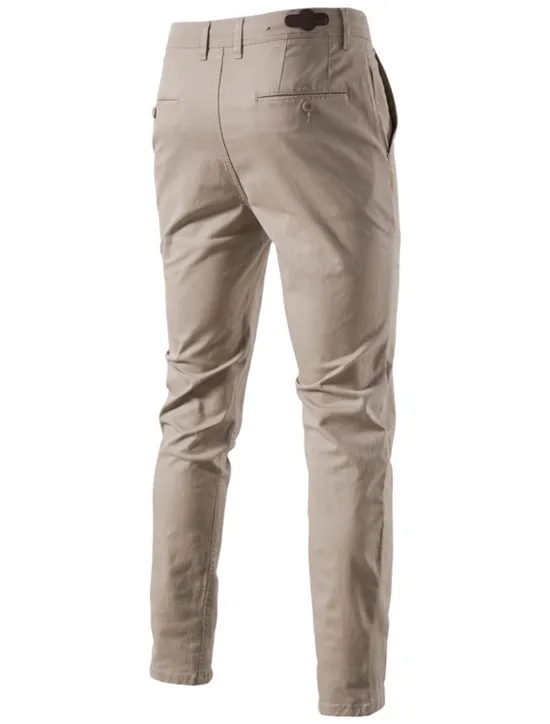 Outlet OUKU Men's Chinos Pants Trousers Trousers Chino Office Casual Cotton Navy Black Blue 30 31 32