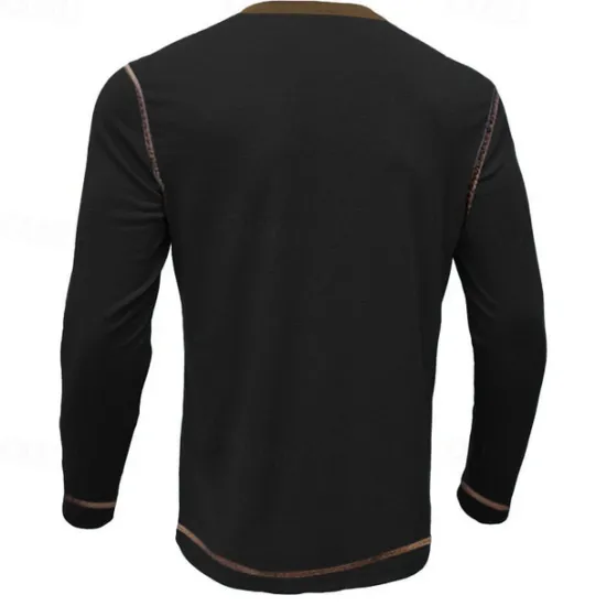 OUKU Men's Christmas Letter old geezer formerly known as stud muffin Henley Shirt Long Sleeve 3D Printing Daily Simple Funny Party Casual Daily Winter Spring & Fall Black Blue Henley Henley T-Shirt