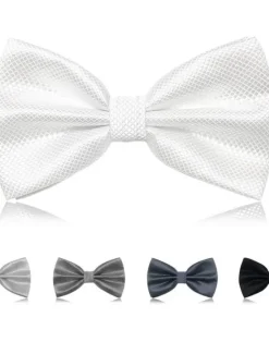Best OUKU Men's Classic Bow Ties On Formal Solid Tuxedo Bowtie Wedding Party Work Bow Tie - Plaid