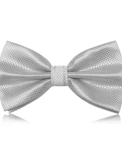 Best OUKU Men's Classic Bow Ties On Formal Solid Tuxedo Bowtie Wedding Party Work Bow Tie - Plaid