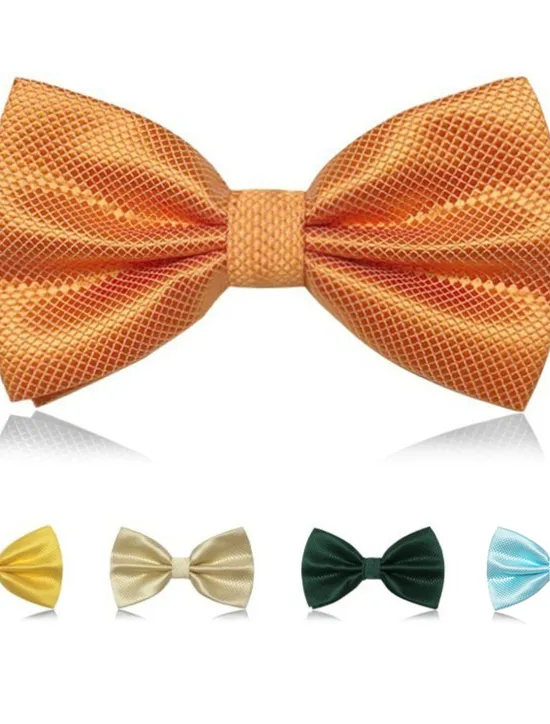 Sale OUKU Men's Classic Bow Ties On Formal Solid Tuxedo Bowtie Wedding Party Work Bow Tie - Plaid 1 PC