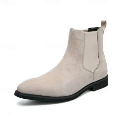 Best OUKU Men's Classic Tan Suede Chelsea Boots with Elastic Panels - Comfortable Slip-On Ankle Boots for Casual and Formal Occasions