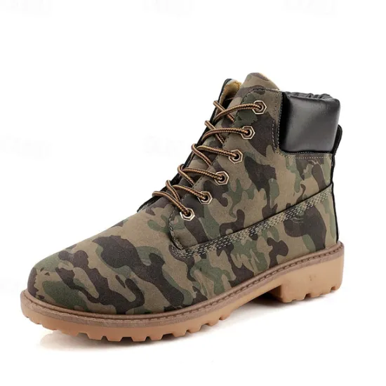 Best OUKU Men's Classic Yellow Work Boots – Durable Lace-Up Ankle Boots with Cushioned Collar and Rugged Sole