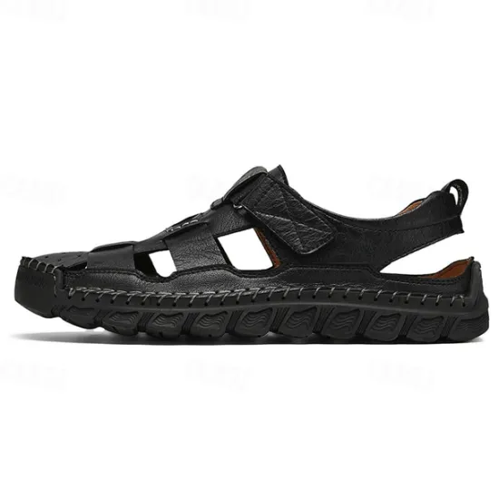 Best OUKU Men's Closed-Toe Suede Sandals - Lightweight Breathable Design with Adjustable Strap, Ideal for Summer Casual and Outdoor Activities