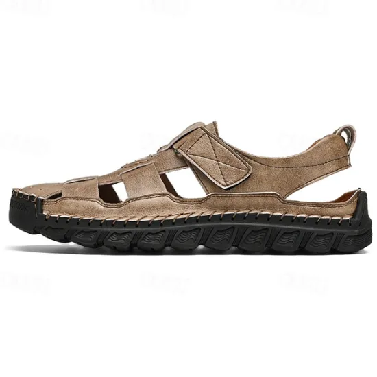 Best OUKU Men's Closed-Toe Suede Sandals - Lightweight Breathable Design with Adjustable Strap, Ideal for Summer Casual and Outdoor Activities