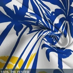 Best OUKU Men's Coconut Tree Colorful Swim Shorts Board Shorts Swimming Trunks Mid Waist Hawaiian Casual Holiday Beach Drawstring with Mesh lining Elastic Waist Designer Clothing Apparel