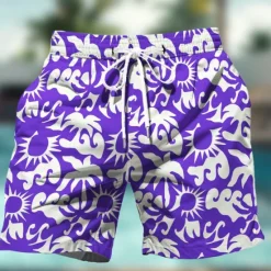 Hot OUKU Men's Coconut Tree Flower / Floral Swim Trunks Swim Shorts Board Shorts Mid Waist Hawaiian Casual Holiday Beach Drawstring with Mesh lining Elastic Waist Designer Clothing Apparel