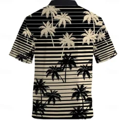 Sale OUKU Men's Coconut Tree Palm Tree Tropical Plants Summer Hawaiian Shirt Aloha Shirt Short Sleeves Shirt Turndown Hawaiian Casual Resort Outdoor Vacation Street Black Blue S M L