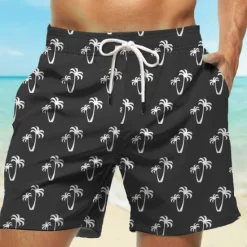 Sale OUKU Men's Coconut Tree Swimming Trunks Board Shorts Swim Shorts Mid Waist Hawaiian Casual Holiday Beach Drawstring with Mesh lining Elastic Waist Designer Clothing Apparel