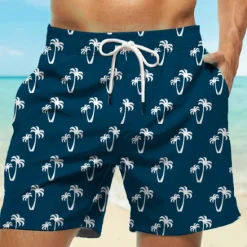 Sale OUKU Men's Coconut Tree Swimming Trunks Board Shorts Swim Shorts Mid Waist Hawaiian Casual Holiday Beach Drawstring with Mesh lining Elastic Waist Designer Clothing Apparel