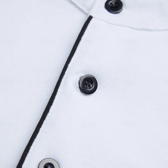Discount OUKU Men's Collarless Golf Shirts Banded Collar Shirt Work Business Stand Collar Mandarin Collar Short Sleeve Fashion Basic Solid Color Plain Button Summer Regular Fit Navy Black White Burgundy Collarless