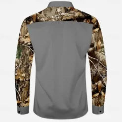 New OUKU Men's Color Block Camo Western Shirt Cowboy Shirt Long Sleeve Western Casual Causal Spring Fall Turndown 2 Pockets Brown Green Beige Gray