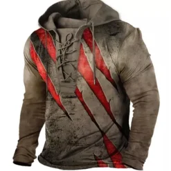 Clearance OUKU Men's Color Block Graphic Prints Hoodie Hoodies Sweatshirt Streetwear Designer Long Sleeve Hooded Casual Daily Sports Black White Lace up Print Spring & Fall Designer
