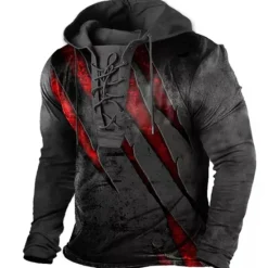 Clearance OUKU Men's Color Block Graphic Prints Hoodie Hoodies Sweatshirt Streetwear Designer Long Sleeve Hooded Casual Daily Sports Black White Lace up Print Spring & Fall Designer