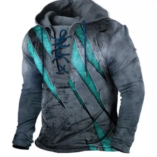 Clearance OUKU Men's Color Block Graphic Prints Hoodie Hoodies Sweatshirt Streetwear Designer Long Sleeve Hooded Casual Daily Sports Black White Lace up Print Spring & Fall Designer